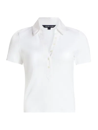 Veronica Beard Women's Kearney Cotton Polo T-shirt In White