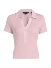 Veronica Beard Women's Kearney Cotton Polo Top In Barely Orchid