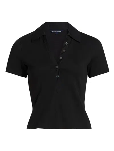 Veronica Beard Women's Kearney Cotton Polo T-shirt In Black