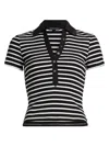 Veronica Beard Button-fastening Striped-pattern T-shirt In Multi