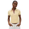 Veronica Beard Kearney Contrast Trim Rib Polo In Neutral