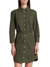 Veronica Beard Keston Twill Mini-shirtdress In Army Green In Green