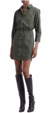 Veronica Beard Women's Keston Twill Mini Shirtdress In Army Green In Multi