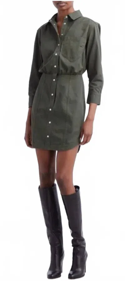 Veronica Beard Women's Keston Twill Mini Shirtdress In Army Green In Multi