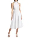 Veronica Beard Austyn Belted Midi-dress In White
