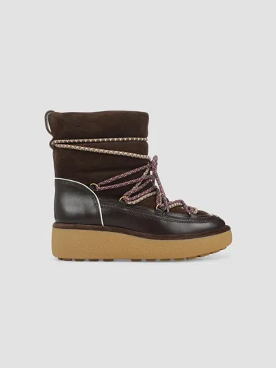 Veronica Beard Women's Kirsta Suede Snow Boots In Espresso Multi