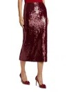 Veronica Beard Koa Sequined Stretch-jersey Midi Pencil Skirt In Burgundy