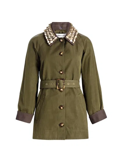 Veronica Beard Women's Langham Belted Dickey Coat In Green