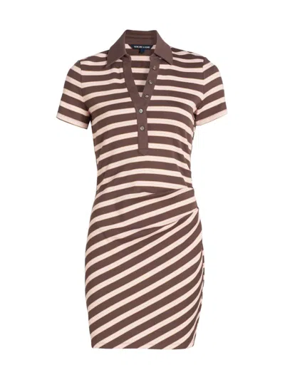 Veronica Beard Women's Lanier Stripe Polo Minidress In Multi