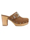 Veronica Beard Larken Suede Platform Clogs In Brown
