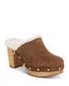 Veronica Beard Women's Larken Shearling Lined Platform Clogs In Brown