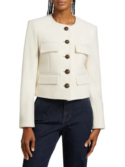Veronica Beard Women's Leslie Wool Jacket In White