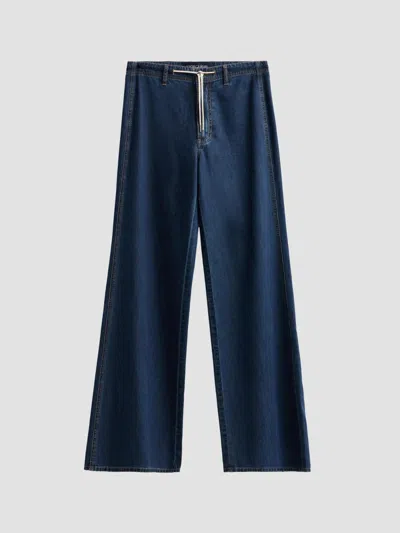 Veronica Beard Women's Lilette Drawstring Wide-leg Jeans In Heart Breaker