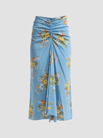 Veronica Beard Women's Limani Silk-blend Midi Skirt In Blue