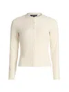 Veronica Beard Lira Pointelle Stretch-knit Cardigan In Neutral