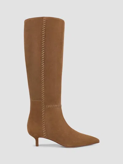 Veronica Beard Women's Lisa 45mm Suede Boots In Chestnut