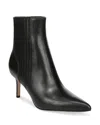 Veronica Beard Lisa Pleated Leather Ankle Booties