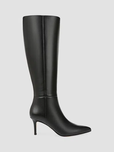Veronica Beard 70mm Lisa Leather Knee-high Boots In Black