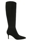 Veronica Beard Lisa Suede Stiletto Wide-calf Knee Boots In Black