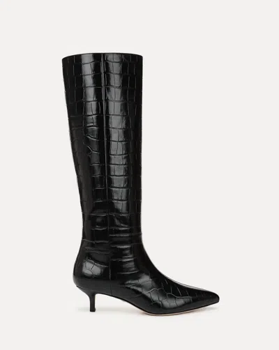 VERONICA BEARD WOMEN'S LISA CROC EMBOSSED TALL BOOT IN BLACK
