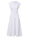 Veronica Beard Lisette Stretch Cotton Midi Dress In White