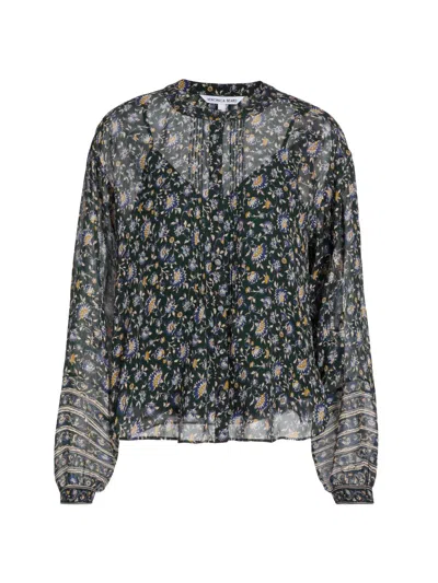 Veronica Beard Women's Lollie Printed Blouse In Black
