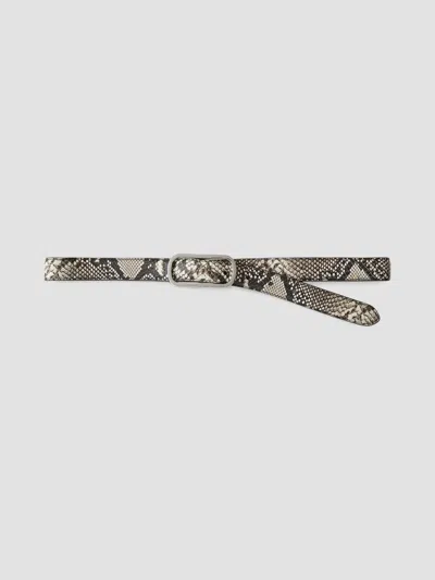 Veronica Beard Women's Loop Snake-embossed Belt In Natural Multi