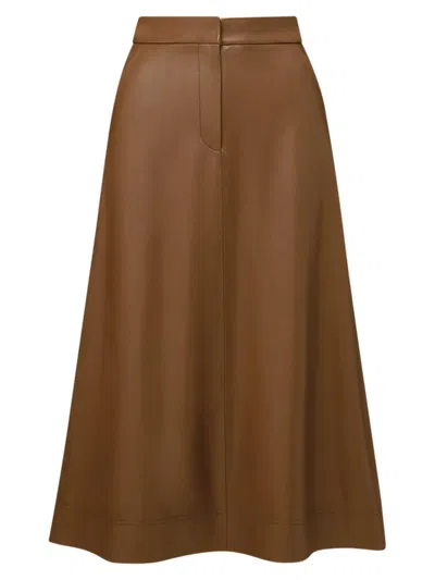 Veronica Beard Women's Louise Vegan Leather Skirt In Whiskey