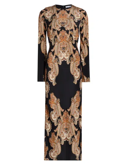 Veronica Beard Women's Lupita Printed Silk-blend Maxi Dress In Black