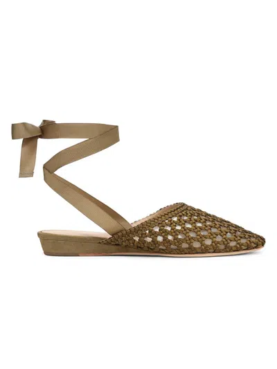 Veronica Beard Women's Malia Satin Mules In Fennel Green