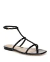 Veronica Beard Marbella Lizard-embossed Sandal In Black