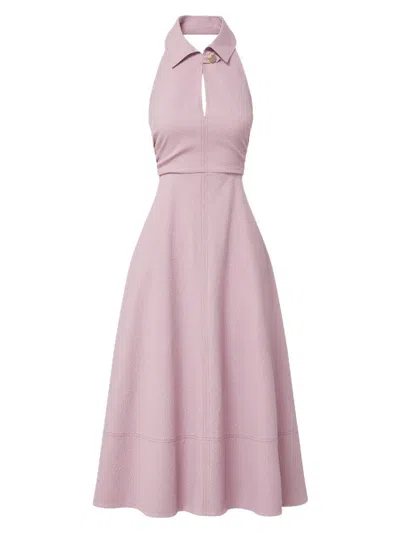 Veronica Beard Women's Marcun Halterneck Stretch-cotton Midi-dress In Purple