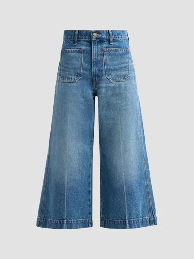 Veronica Beard Marlowe Patch-pocket Cropped Jeans In Blue