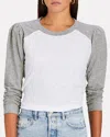 Veronica Beard Women's Mason Baseball Tee, White/heather Grey In Multi