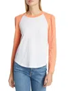 Veronica Beard Mason Two-tone Slub Pima Cotton-jersey Top In White Coral