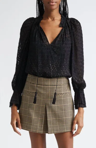 Veronica Beard Women's Maxime Blouse In Black/gold