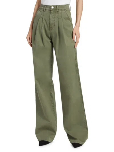 Veronica Beard Women's Mia Pleated Wide-leg Jeans In Gray