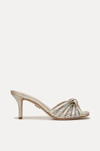 Veronica Beard Women's Misa Knot Front Heeled Sandals In Platinum In Silver