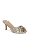Veronica Beard Misa Metallic Braided Slide Sandals In Platinum