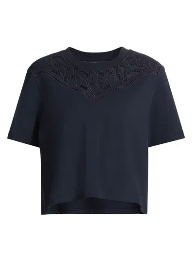 Veronica Beard Women's Monty Geometric Lace T-shirt In Navy