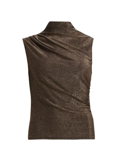Veronica Beard Women's Mylie Metallic Sleeveless Top In Brown