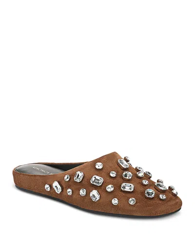 Veronica Beard Women's Narcisa Embellished Mules In Brown