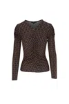 Veronica Beard Neeta Tack Print Ruched Top In Multi