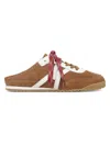 Veronica Beard Nicoline Mixed Leather Sneaker Mules In Brown