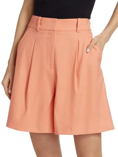 Veronica Beard Women's Noemi Stretch Linen Shorts In Coral