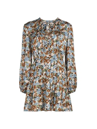 Veronica Beard Women's Nyjah Silk Floral Minidress In Animal Print