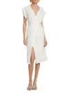 Veronica Beard Women's Octavia Linen-blend Midi-dress In Off White