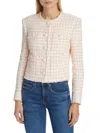 Veronica Beard Women's Olbia Tweed Tailored Jacket In Off White Coral