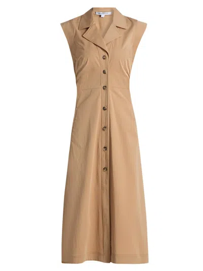 Veronica Beard Women's Orla Cotton-blend Midi-shirtdress In Brown