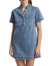 Veronica Beard Women's Otto Denim Polo Minidress In Blue